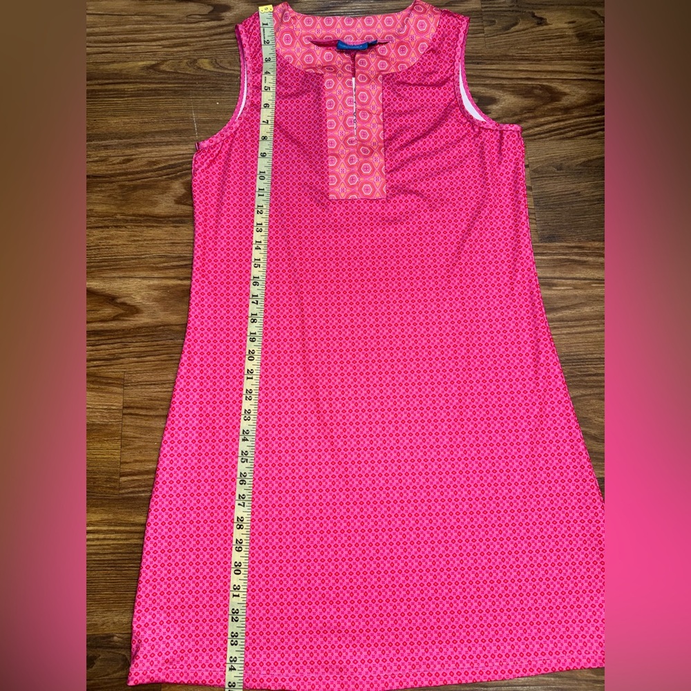 Cabana Life Pink V-neck Sleeveless Tunic Retro Geo Dress M - Picture 12 of 14